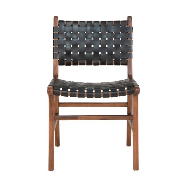 Črni/rjavi jedilni stoli iz masivnega tika v kompletu 2 ks Perugia – House Nordic-image-1