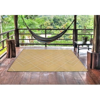 Rumena zunanja preproga Universal Hibis Geo, 135 x 190 cm