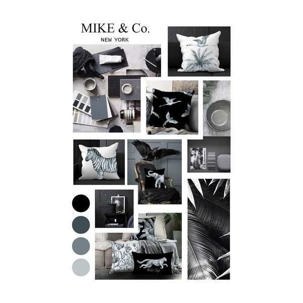 Sivo-bela prevleka za blazino Mike & Co. NEW YORK Honey, 43 x 43 cm-image-1