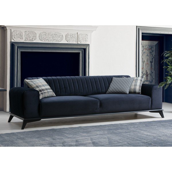 Temno modra sedežna garnitura 220 cm Lisa – Balcab Home-image-4