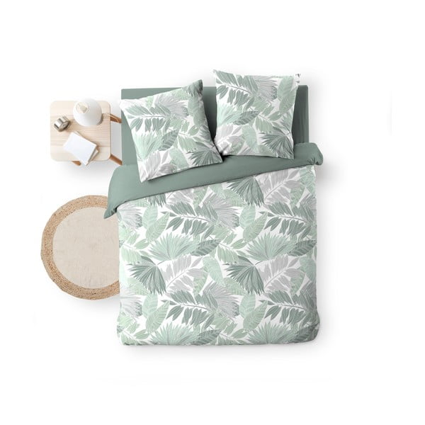 Zelena posteljnina za zakonsko posteljo/podaljšana iz mikroflanele 240x220 cm Epicea – douceur d'intérieur