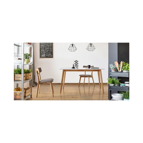 Komplet 2 svetlo sivih jedilnih stolov sømcasa Anais-image-4