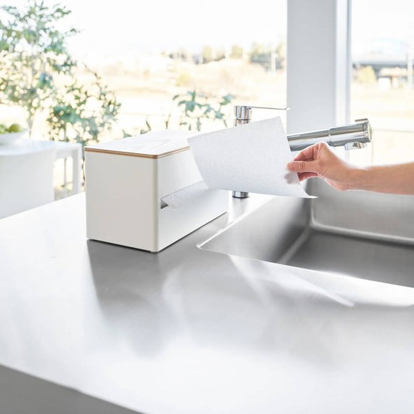 Belo kovinsko stojalo za papirnate brisače Rin – YAMAZAKI-image-4