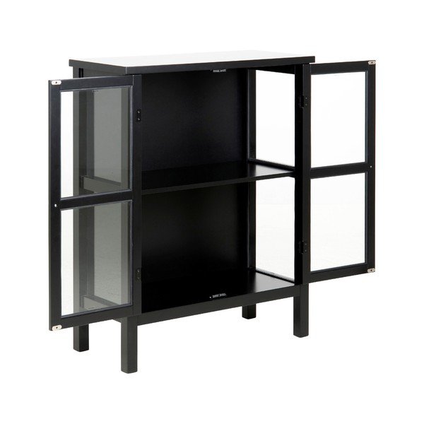 Črna vitrina z dvojnimi vrati Actona Eton, višina 99,5 cm-image-3