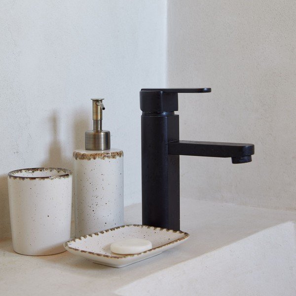 Kremno bel dozirnik za milo iz kamenine Toscana Bath – Casafina-image-1