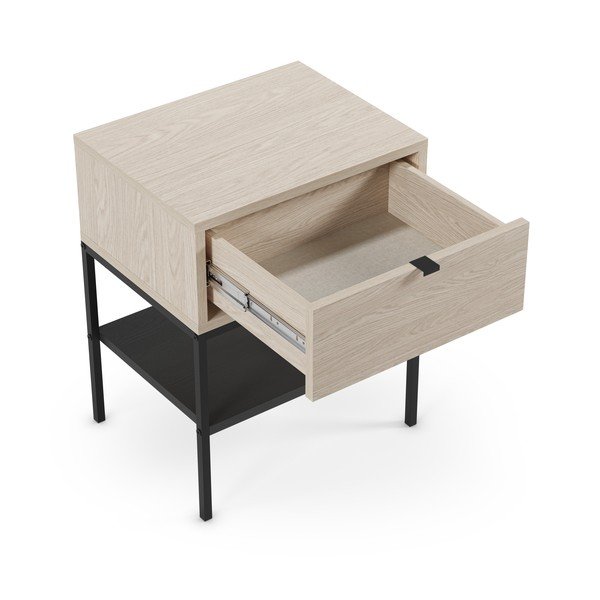 Nočna omarica v mat dekorju s policami v svetli naravni barvi Sali – Marckeric-image-1