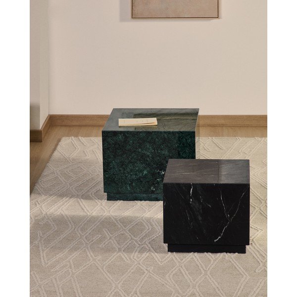 Marmorna stranska mizica 50x50 cm Sorein – Kave Home-image-1