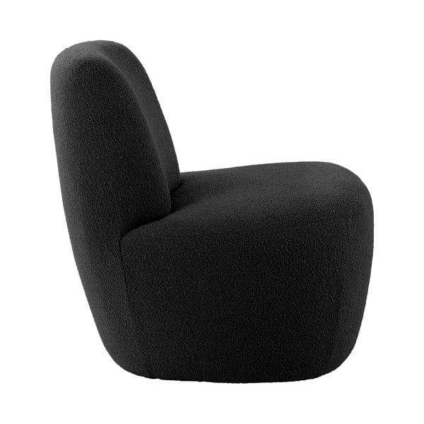 Črn fotelj iz tkanine bouclé Ada – Leitmotiv-image-2