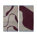 Bordo rdeča in sivo-bež frotirne brisače v kompletu 2 ks iz organskega bombaža 50x90 cm Nova Arte  – Mette Ditmer Denmark