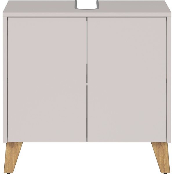 Kremno bela omarica za pod umivalnik v mat dekorju 60x59 cm Arnea – Germania-image-2