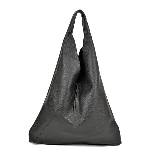Črna usnjena torbica Anna Luchini Penny
