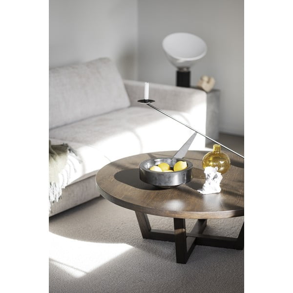 Temno rjava okrogla mizica v hrastovem dekorju ø 110 cm Boxford – Rowico-image-3