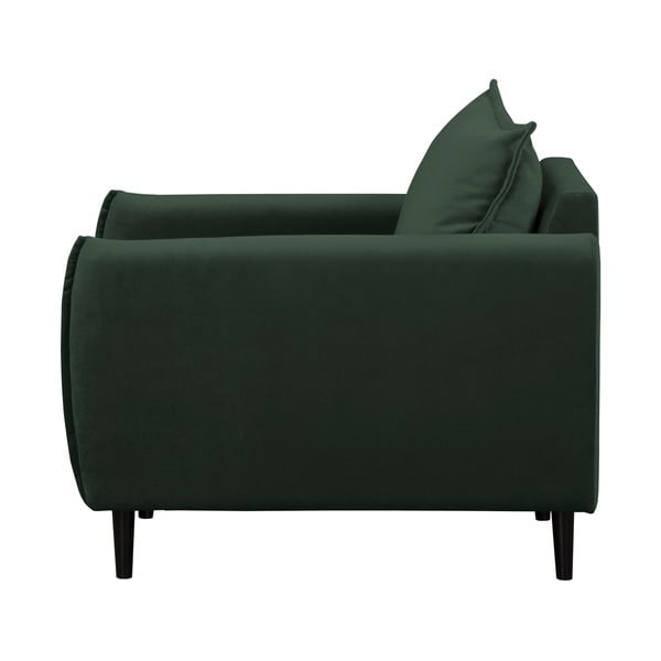 Temno zelen žameten fotelj Juli – Ropez-image-2