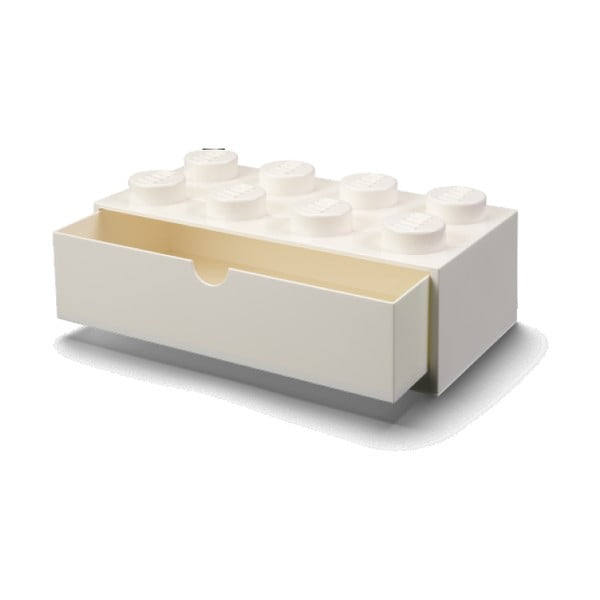 Bela škatla za pisalno mizo s predalom za kocke LEGO®, 31,6 x 11,3 cm-image-1