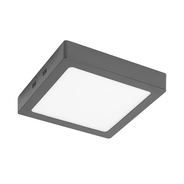 Siva kvadratna stropna svetilka SULION, 30 x 30 cm
