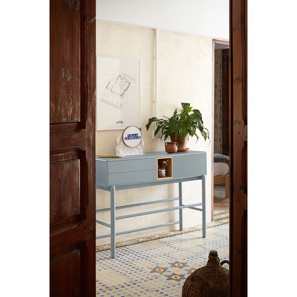 Modra/siva stranska mizica 35x120 cm Corvo – Teulat-image-1