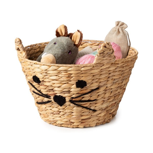 Otroška škatla za shranjevanje iz vodne hijacinte v naravni barvi ø 35x26 cm Cat – Compactor-image-1