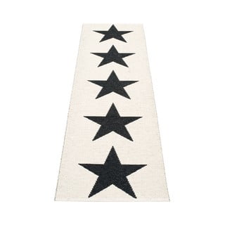 Črno-bel zunanji in notranji tekač 70x150 cm Viggo Black – Pappelina