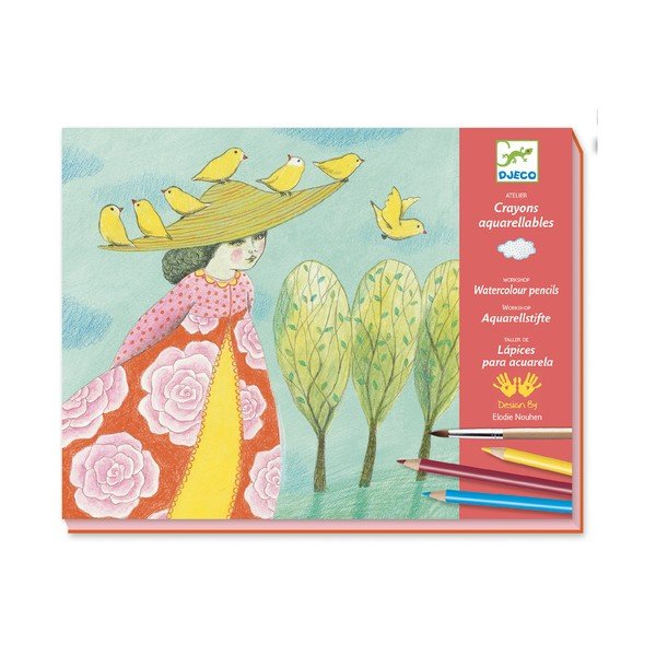 Likovni set z akvarelnimi barvicami Djeco Atelier Nature-image-2