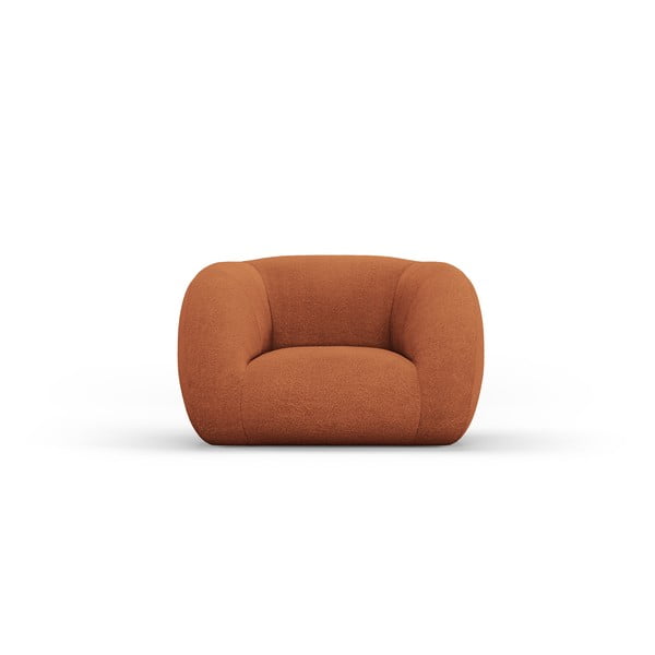 Oranžen fotelj iz tkanine bouclé Essen – Cosmopolitan Design