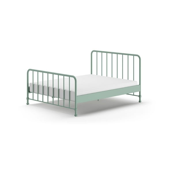 Zelena kovinska postelja z letvenim dnom 160x200 cm BRONXX – Vipack