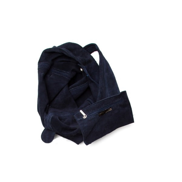 Temno modra usnjena torbica Roberta M 885 Blu-image-3