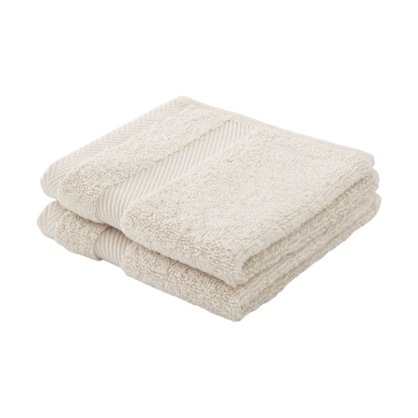 Kremno bela bombažna brisača z mešanico svile 30x30 cm - Bianca