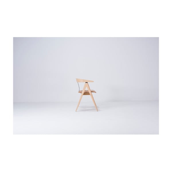 Klop iz hrastovega lesa z usnjenim sedežem Gazzda Ava-image-3