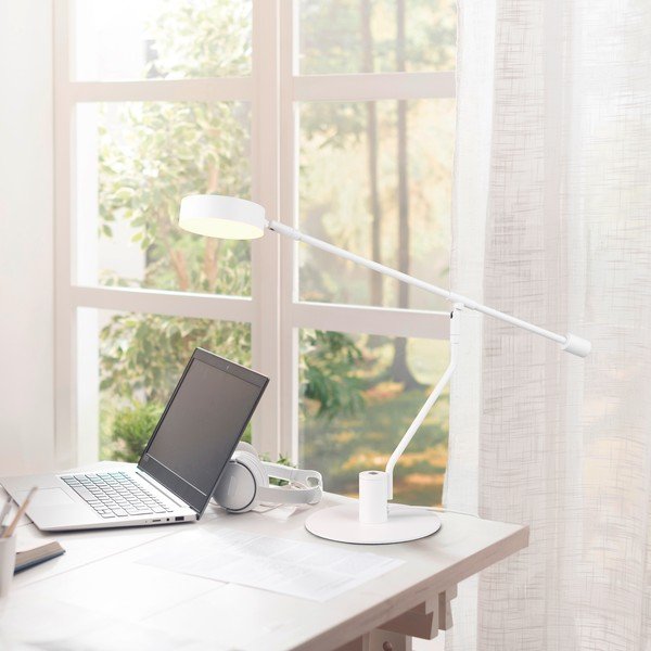 Mat bela LED namizna svetilka z upogljivo konstrukcijo (višina 64 cm) Manduro – Trio-image-1