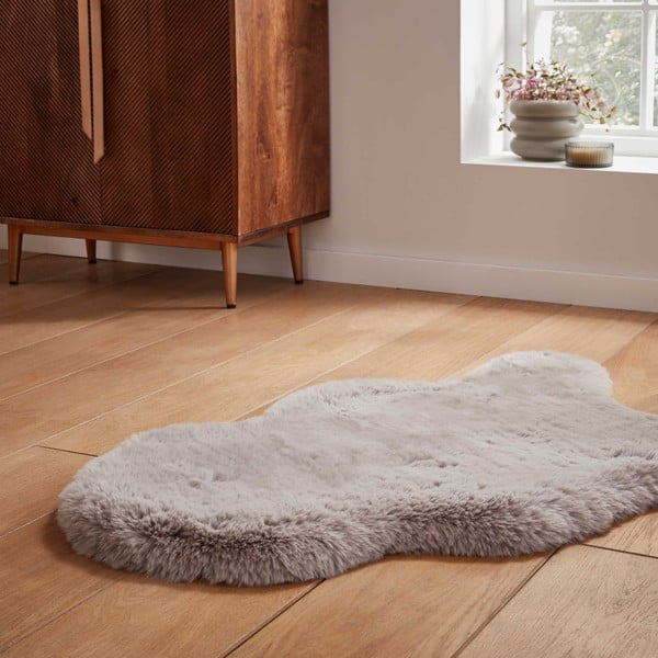 Svetlo sivo sintetično krzno 60x90 cm Super Teddy – Think Rugs-image-2