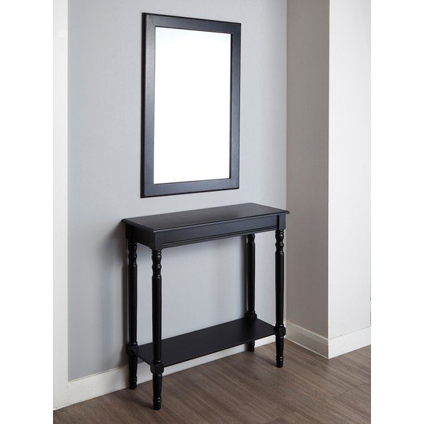 Črna stranska mizica iz masivnega bora 30x80 cm Heritage – Premier Housewares-image-2