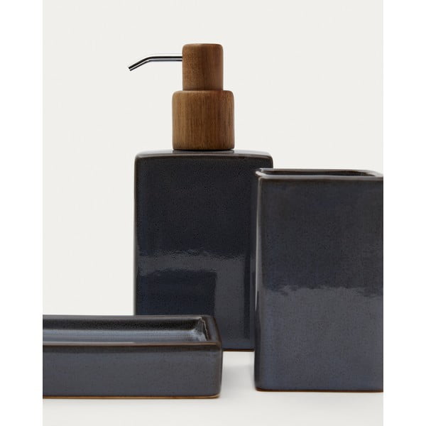 Temno moder keramičen podstavek za milo Silvet – Kave Home-image-1