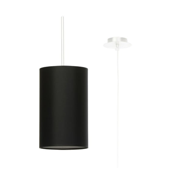 Črna viseča svetilka s tekstilnim senčnikom ø 15 cm Volta – Nice Lamps