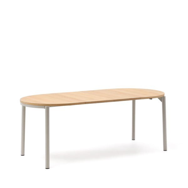 Raztegljiva jedilna miza z mizno ploščo v hrastovem dekorju 90x120 cm Montuiri – Kave Home-image-2