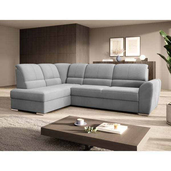 Siva žametna raztegljiva/s prostorom za shranjevanje kotna sedežna garnitura (levi kot/v obliki črke L) Siber – ELTAP-image-4