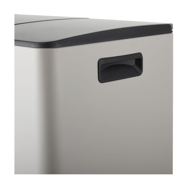 Sivorjav jeklen koš za smeti za ločevanje odpadkov s pedalom 2x20 l Aliya – Spirella-image-3
