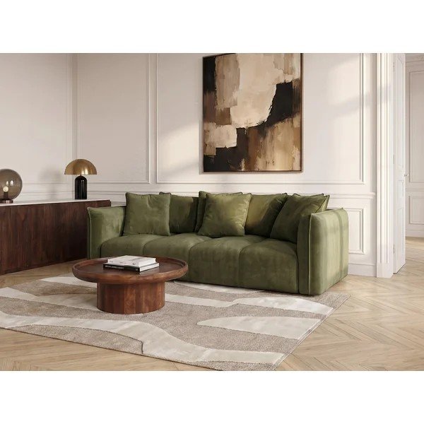 Zelena sedežna garnitura iz šenilje Harlem – Bobochic Paris-image-2