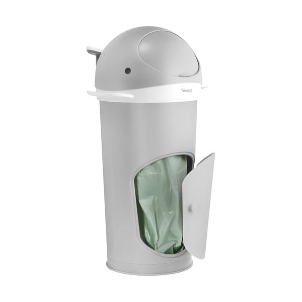 Svetlo siv plastičen koš za plenice 25 l Whale – Kindsgut-image-3