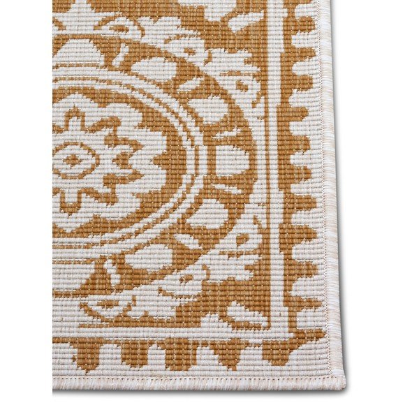Oker/bela zunanja preproga 80x250 cm Jardin – NORTHRUGS-image-3