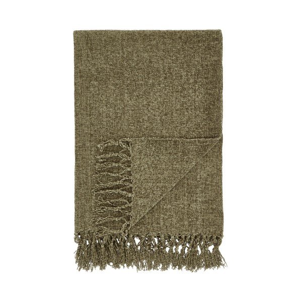 Kaki zelena odeja iz šenilje 130x170 cm Wilson – Catherine Lansfield