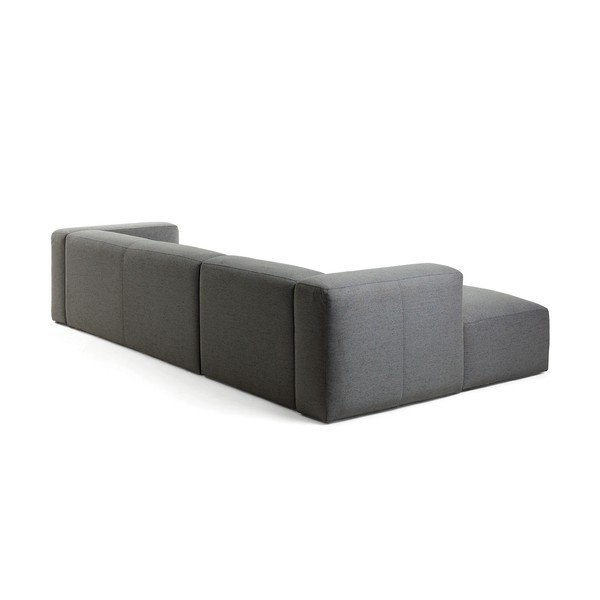 Temno siva kotna zofa Kave Home Blok, levi kot-image-4