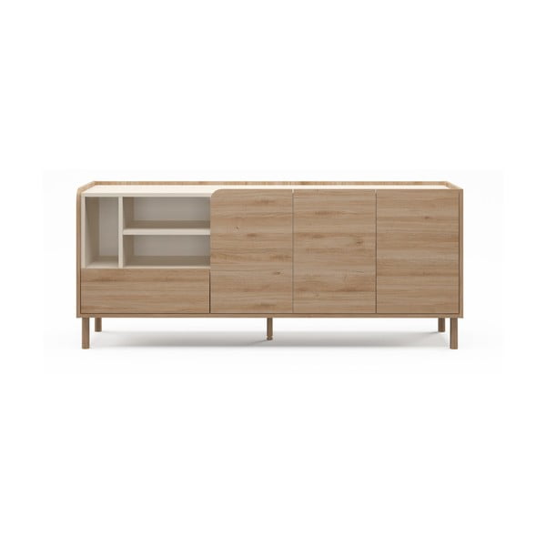 Komoda v hrastovem dekorju v naravni barvi 180x75,5x44 cm Monza – Marckeric