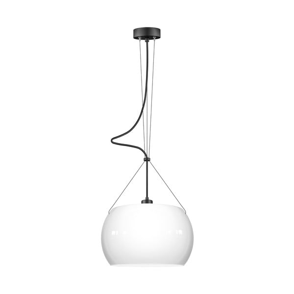 Belo-črna viseča svetilka Sotto Luce Momo Glossy, ⌀ 33 cm