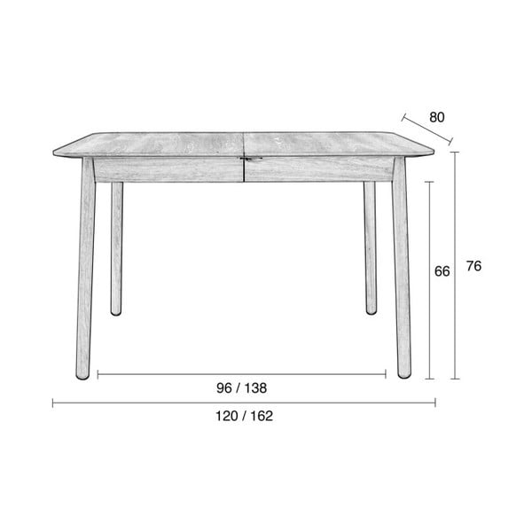Raztegljiva jedilna miza Zuiver Glimps, 120 x 80 cm-image-3