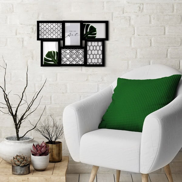 Črn plastičen stenski okvir 48x32 cm-image-1