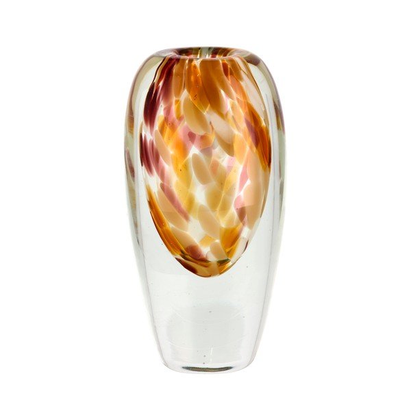 Oranžna steklena ročno izdelana vaza (višina 21 cm) Otea – Villa Collection