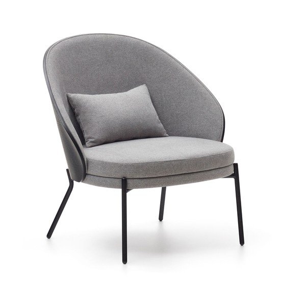 Črn/siv fotelj Eamy – Kave Home