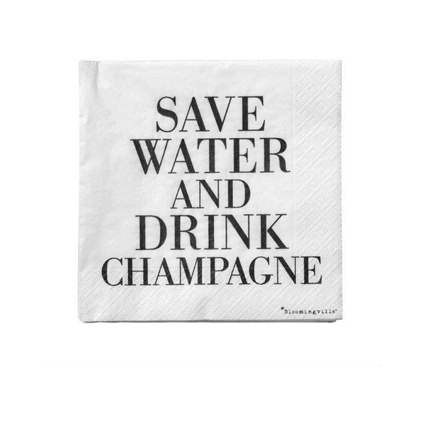 Komplet 20 papirnatih prtičkov Bloomingville Save Water, 25 x 25 cm