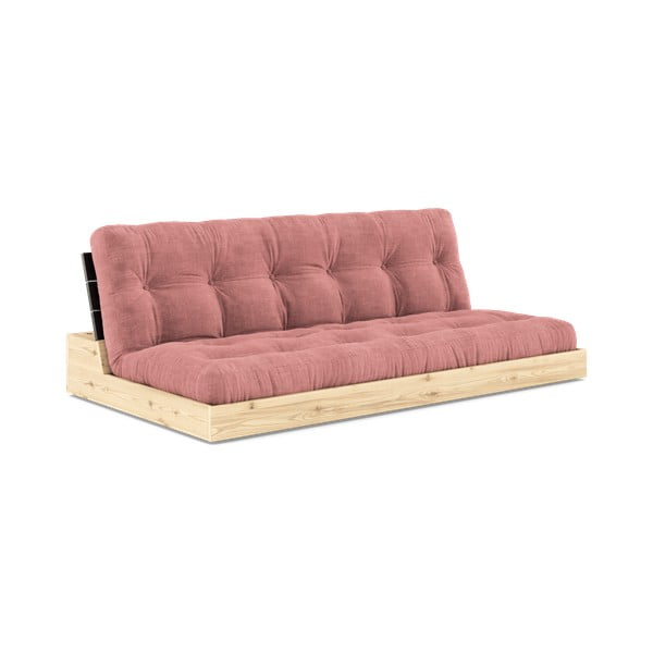 Rožnata raztegljiva sedežna garnitura iz rebrastega žameta 196 cm Base – Karup Design