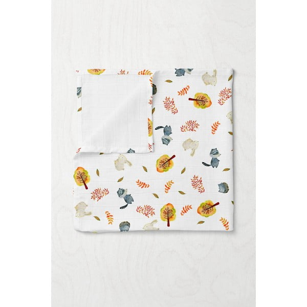 Bela otroška odeja iz muslina 75x100 cm Forest – Mijolnir-image-1